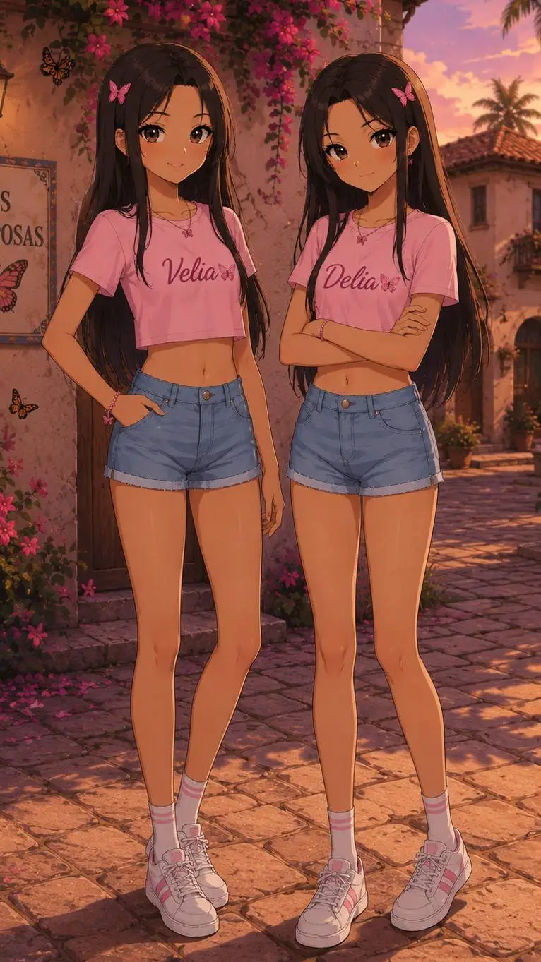 ai character: Velia And Delia background