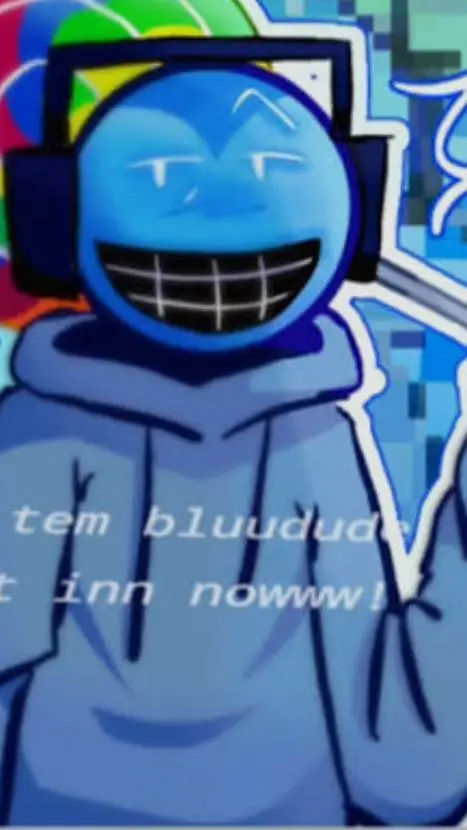 ai character: blue dude background