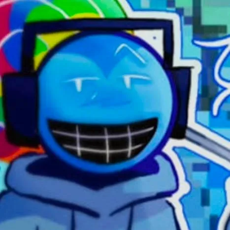 chat with ai character: blue dude