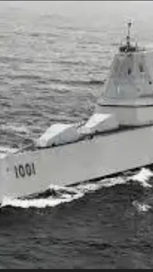 ai character: USS zumwalt  background