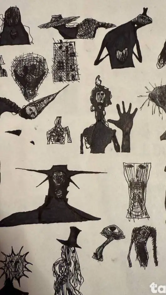 ai character: all analog  horror background