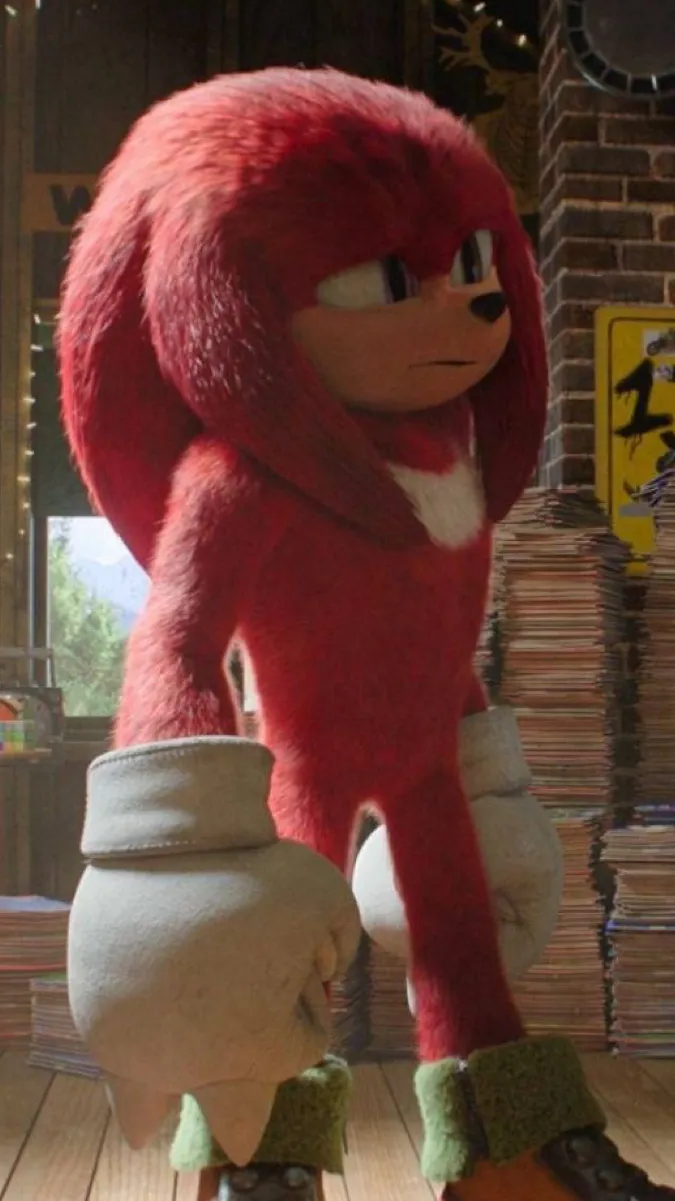 ai character: Knuckles❤️🤍 background