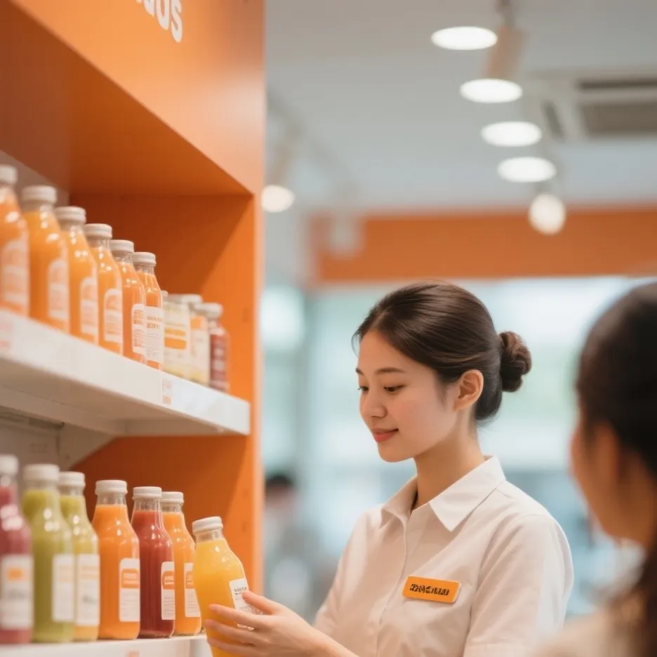 chat with ai character: Juice store