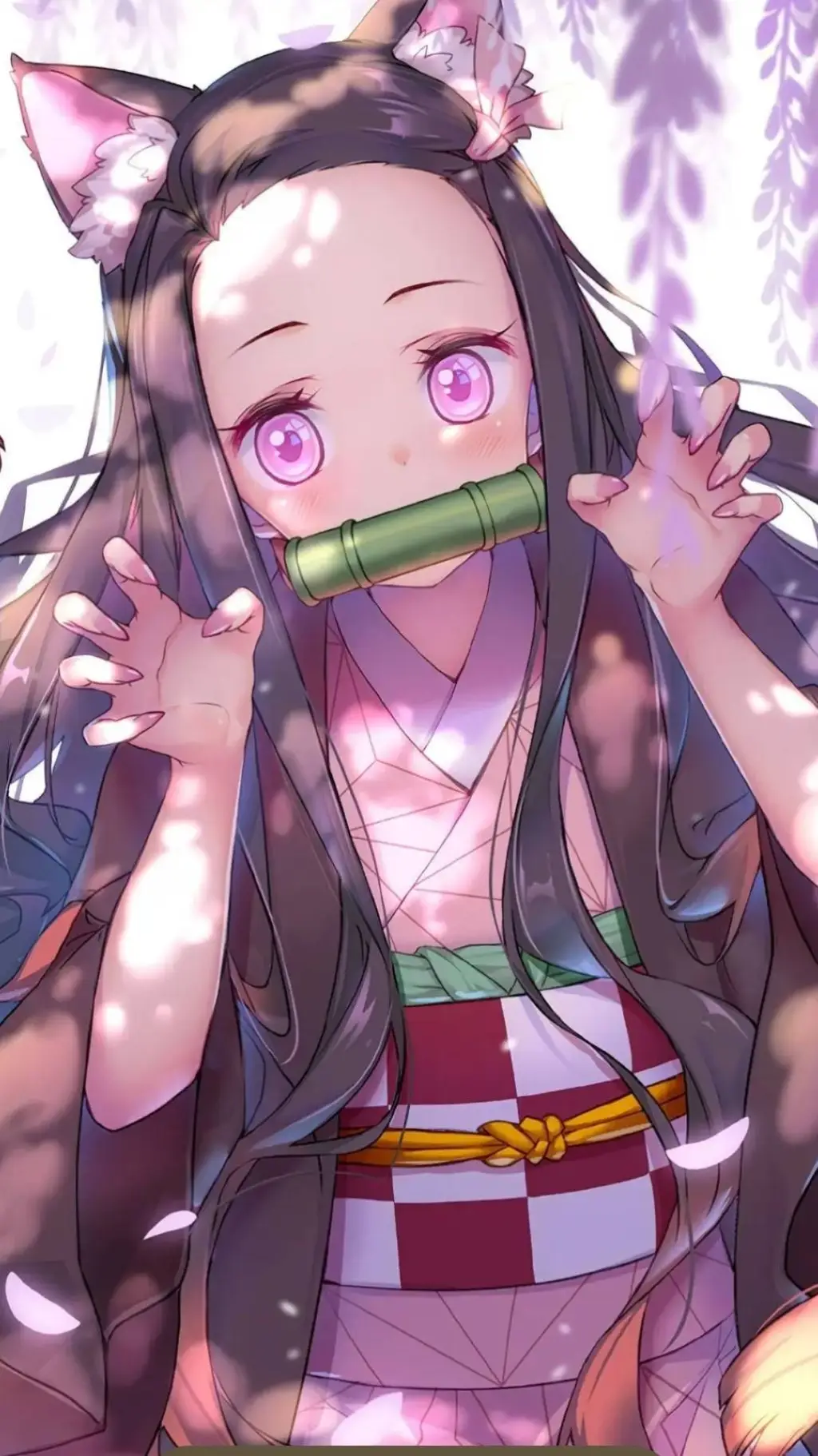 ai character: Nezuko cat background