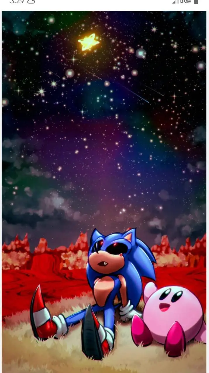 ai character: sonic and Kirby  background