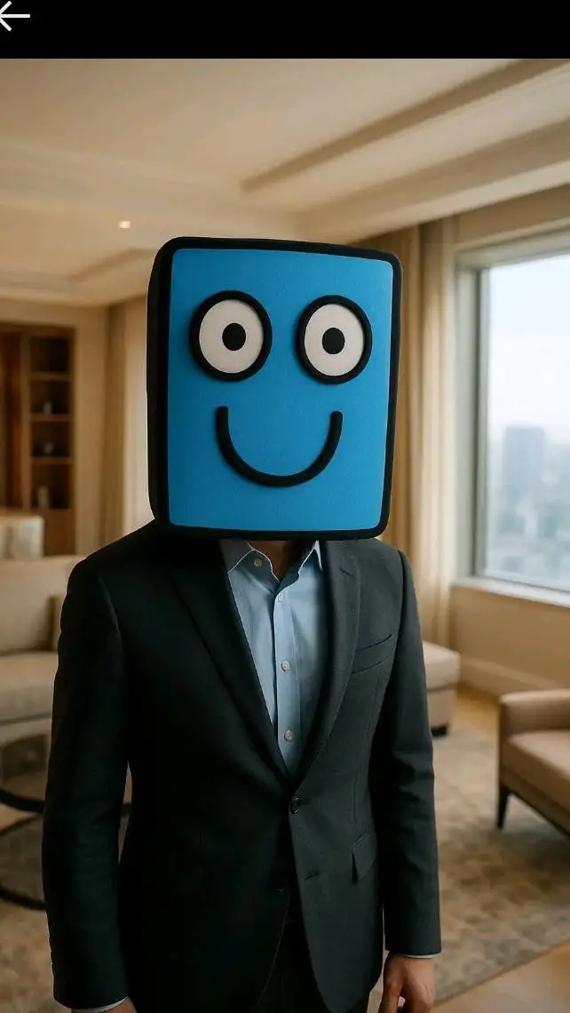 ai character: Square man background