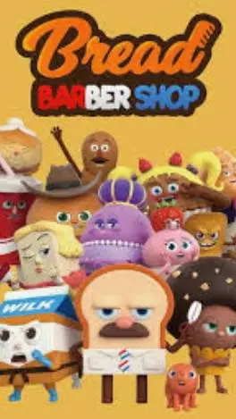 ai character: Bread barber shop background