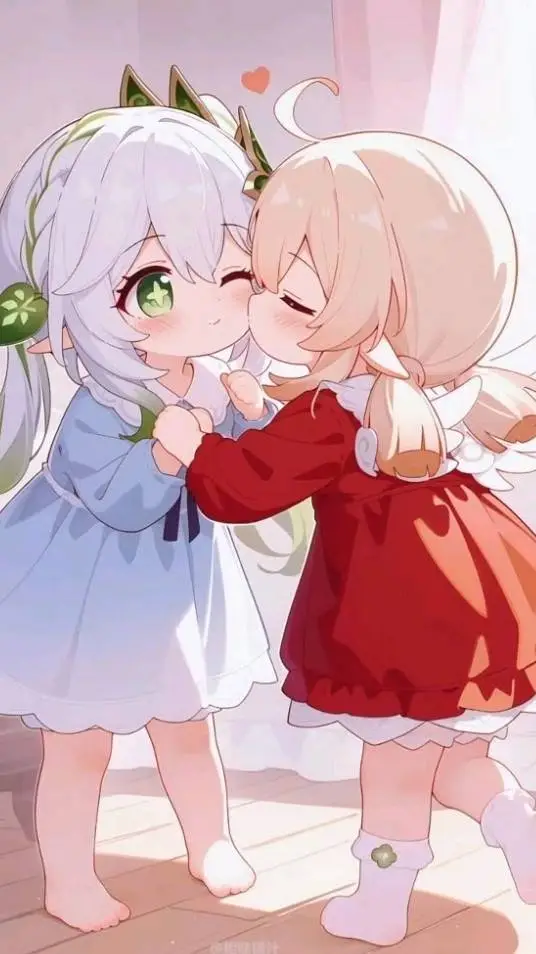 ai character: Nahida y Klee  background