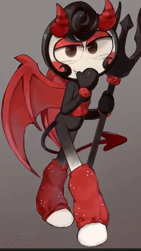 ai character: demon glisten background