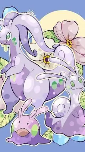 ai character: goodra slugoogoomy background