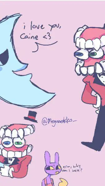 ai character: 🦷🌜Caine x moon🌜🦷 background
