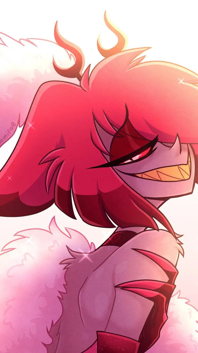 ai character: alastor angeldust background