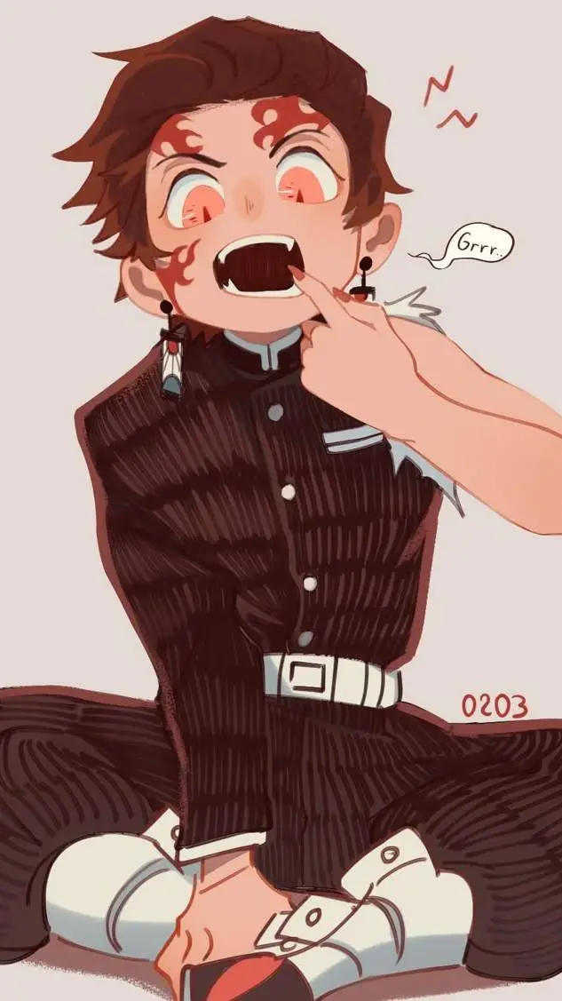 ai character: cute demon tanjiro background
