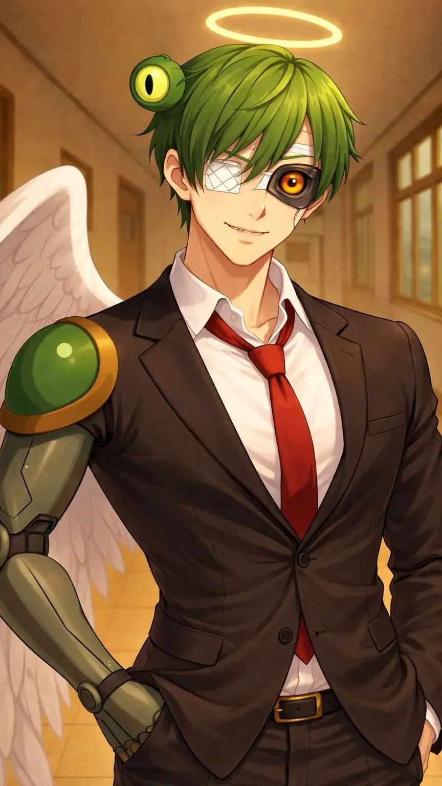 ai character: 💀Dark Froggy Angel background