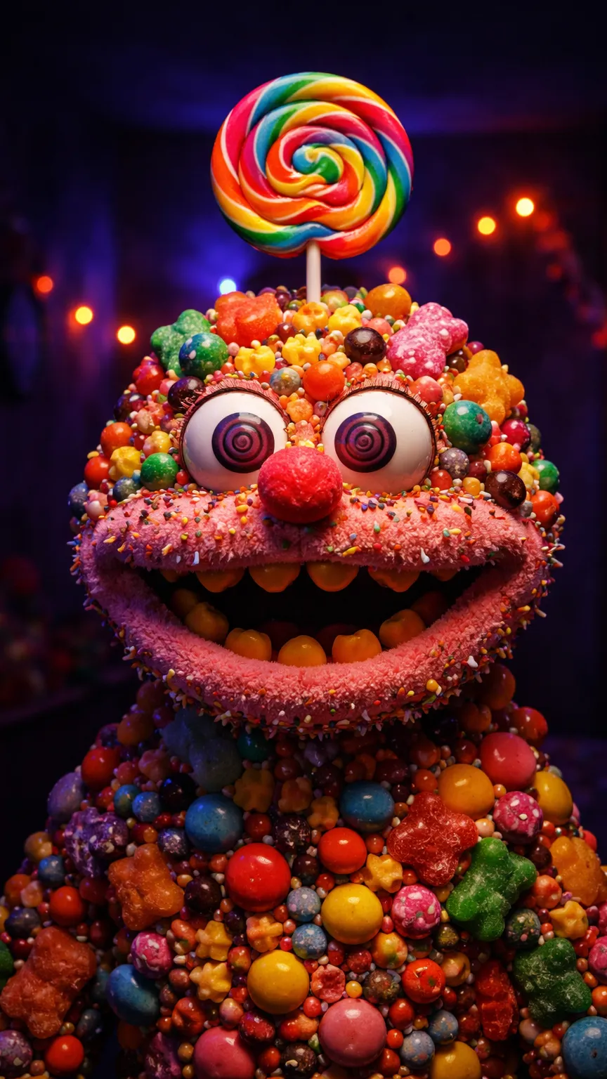 ai character: ￼ candy killer  background