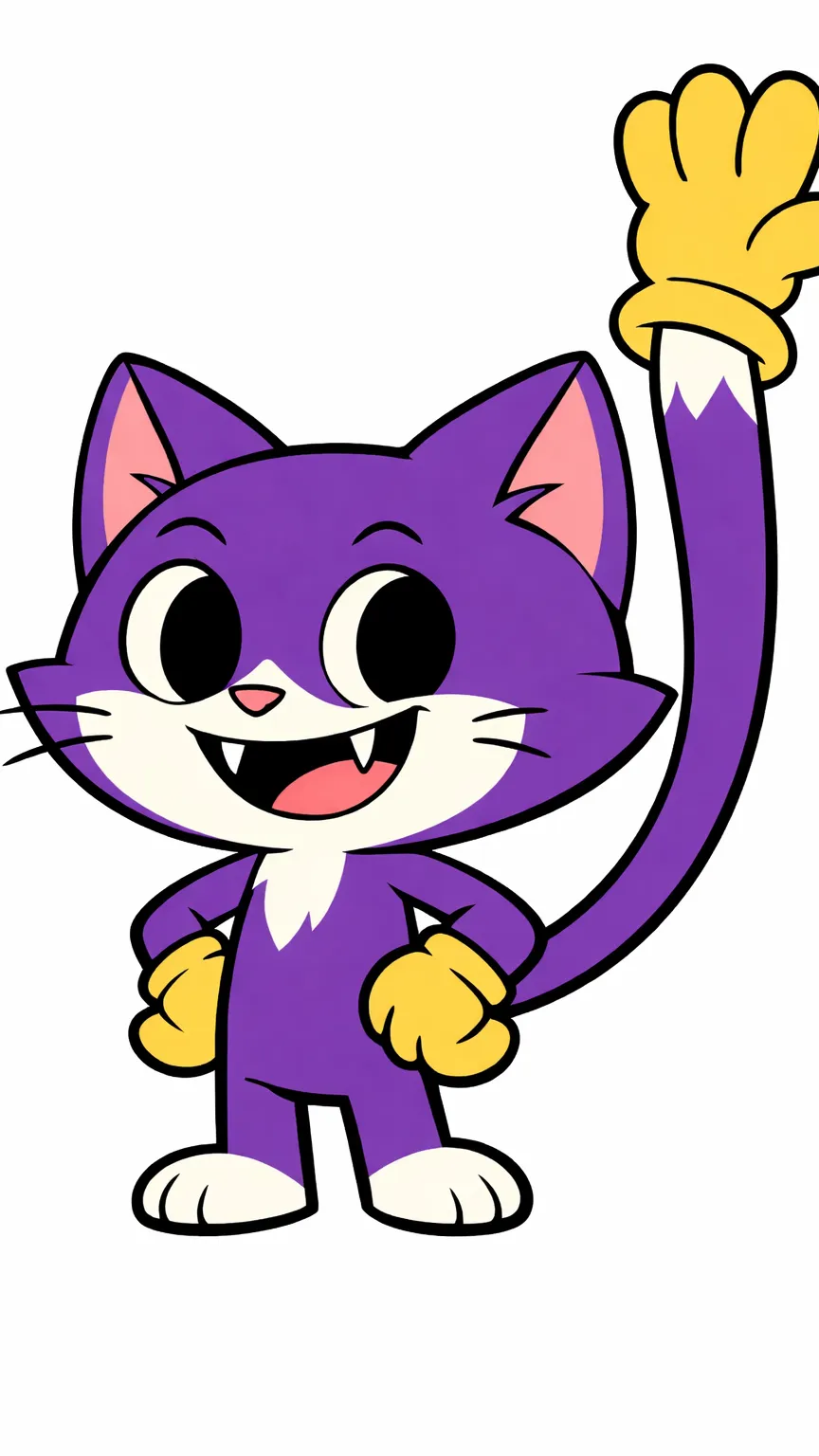 ai character: Glove cat  background