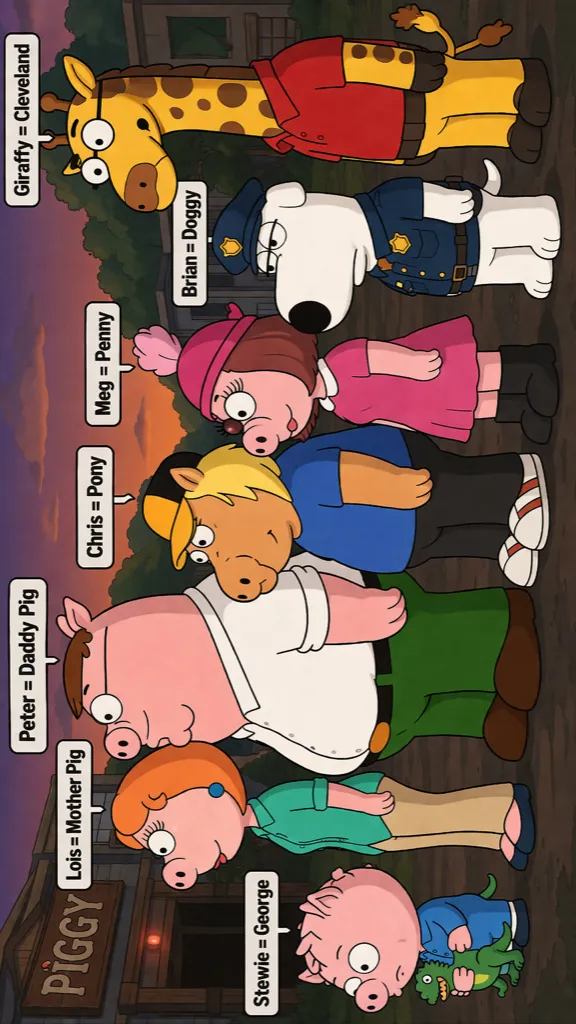 ai character: Piggy guy  background