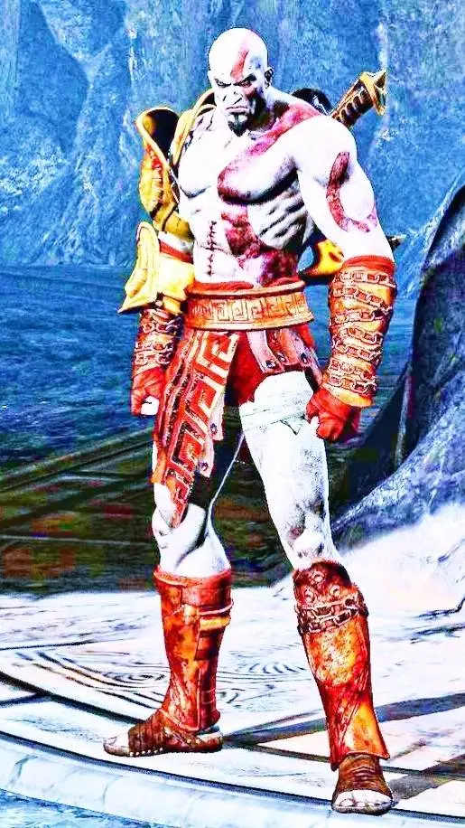 ai character: kratos griego  background