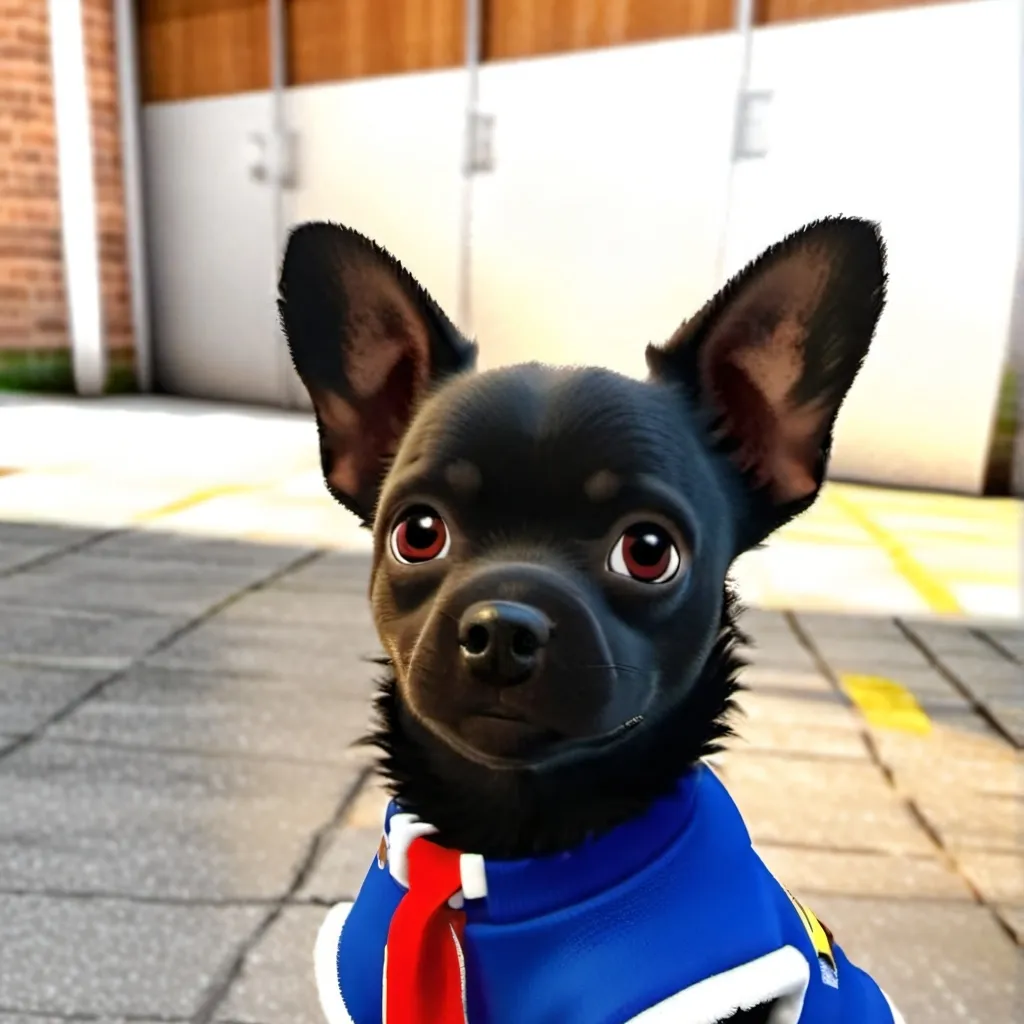 chat with ai character: Black dog