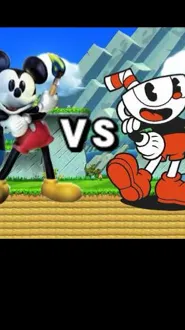 ai character: Cuphead vs Mickey background