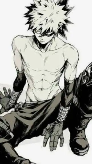 ai character: shirtless Bakugo😍😍 background