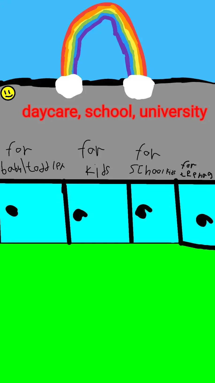 ai character: unusual  daycare  background