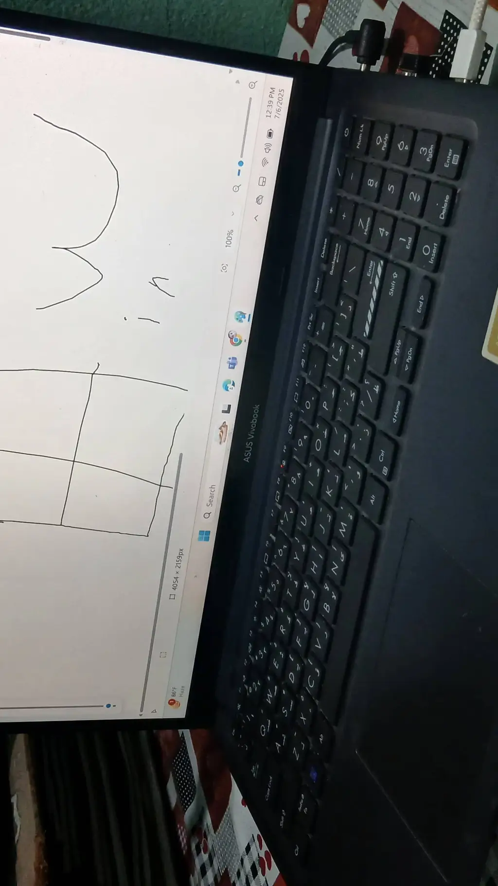 ai character: laptop background