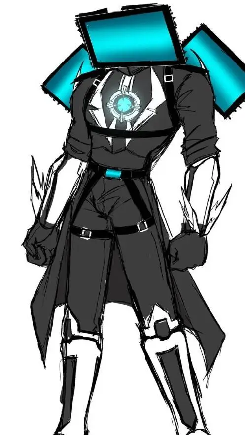 ai character: Titan Computerman🩵 background