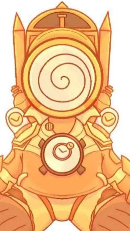 ai character: Titan Clock man 💛✨ background