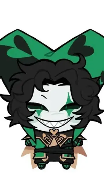 ai character: Harlequin//💚✨ background