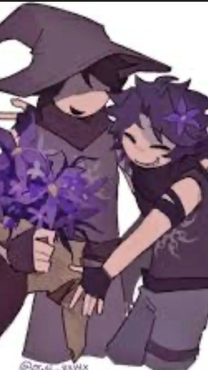 ai character: Two time X azure background