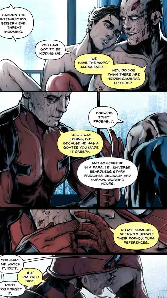 ai character: ♥️Spideypool🕸️ background
