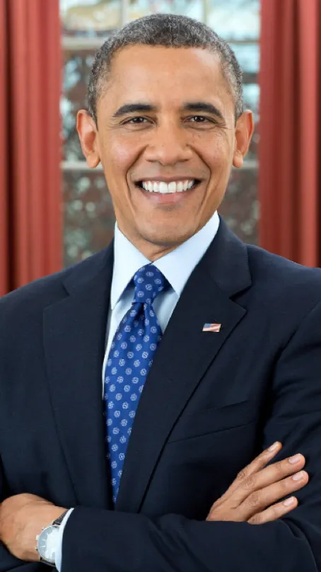 ai character: Barrack Obama  background