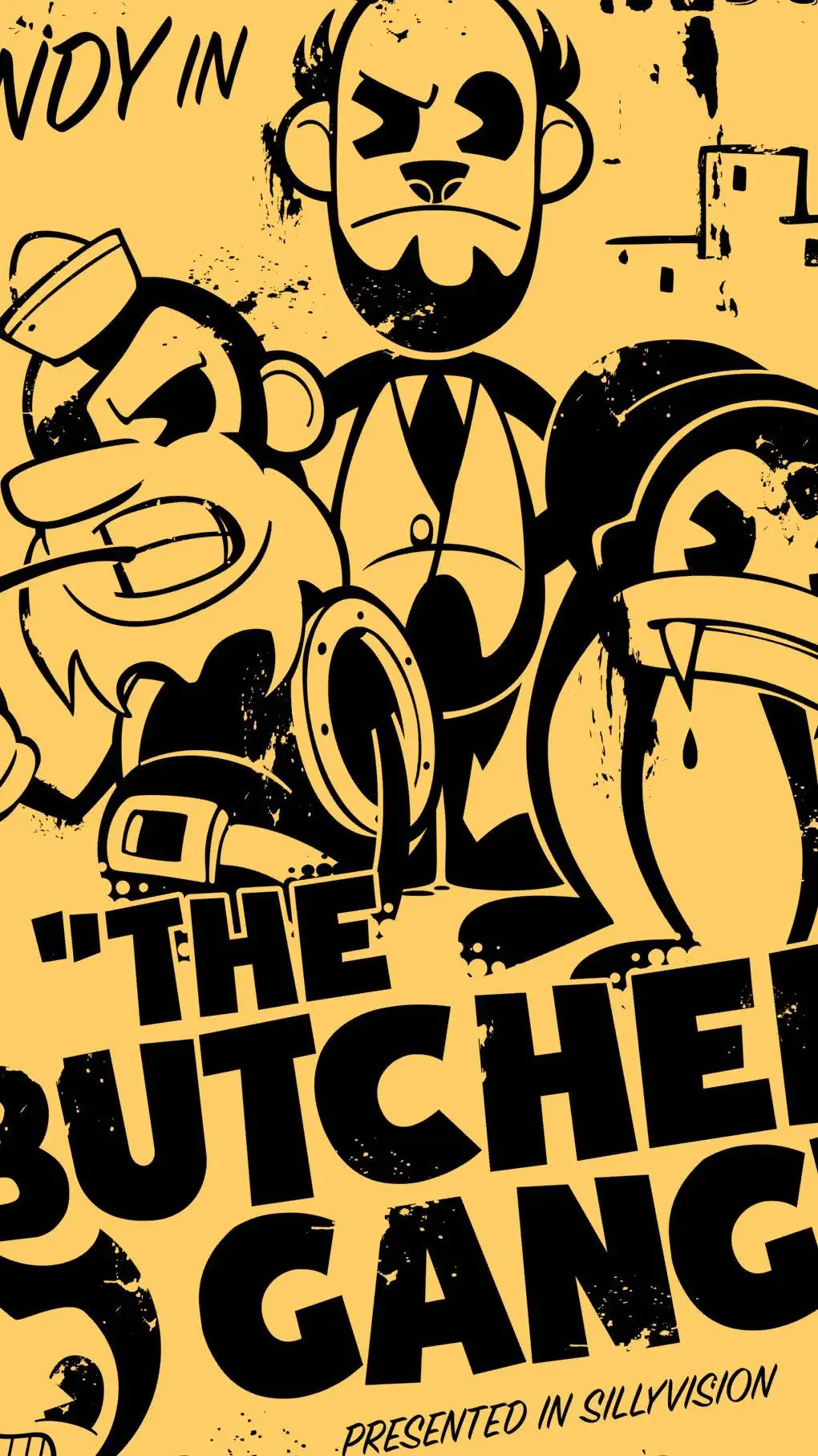 ai character: Bendy cartoon background