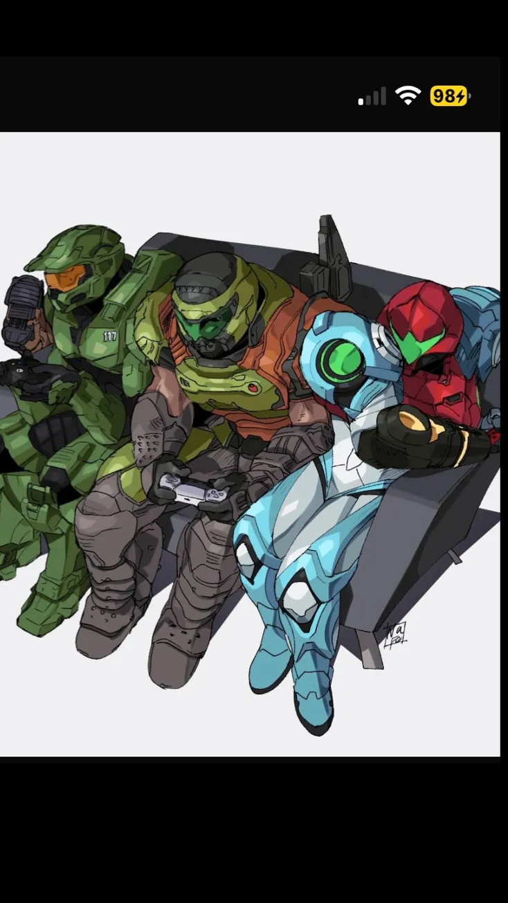ai character: Chief, doom, Samus background