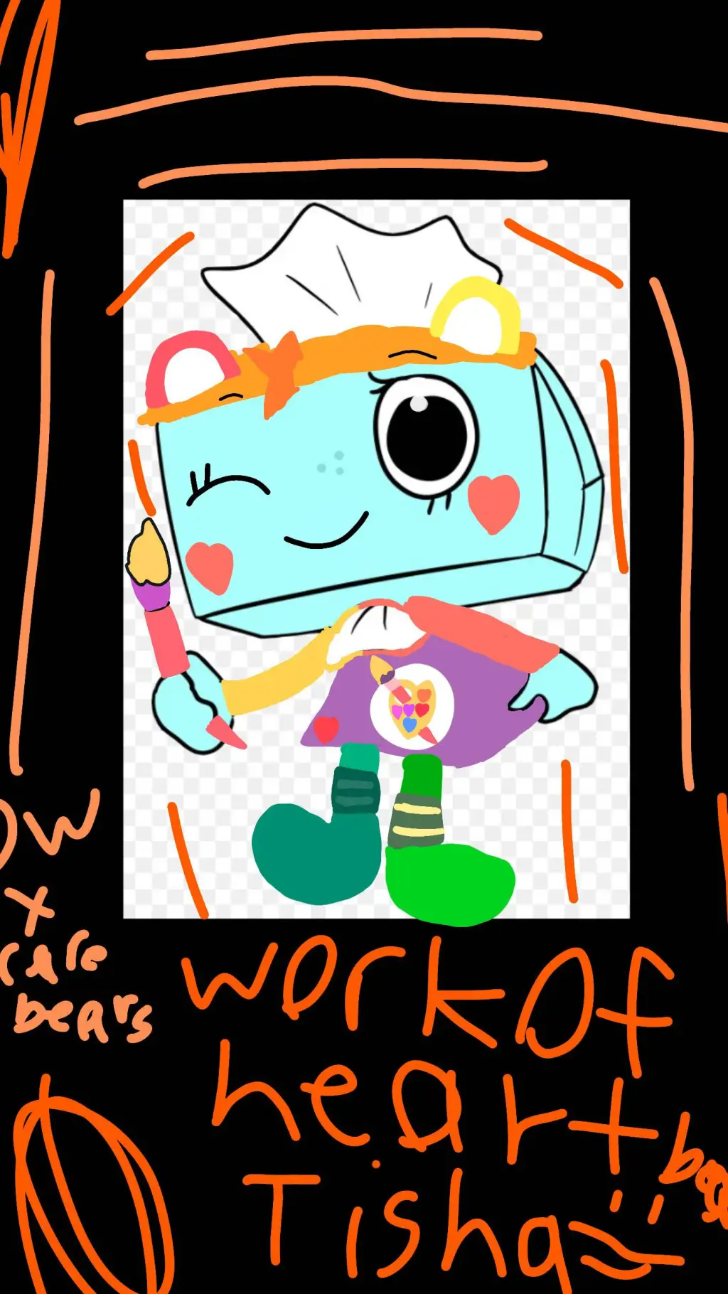 ai character: work of heart bear background
