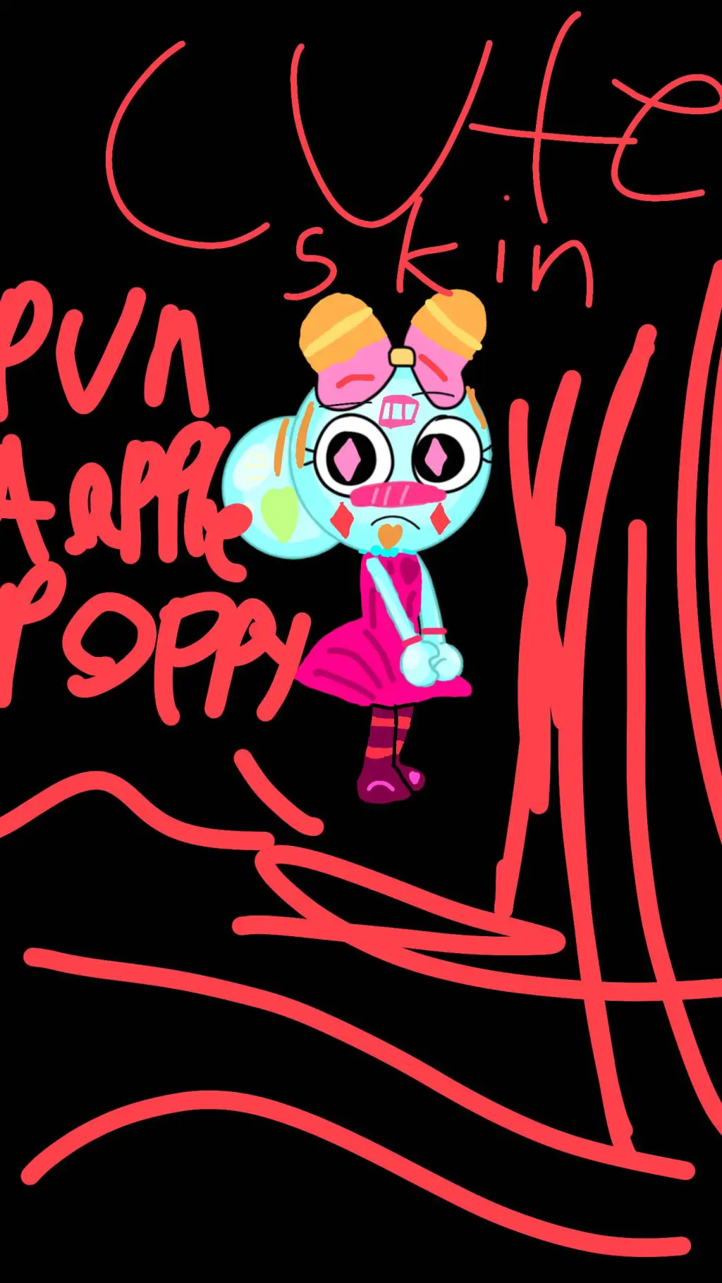 ai character: Pun aaple Poppy background