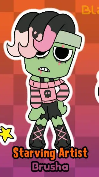 ai character: starving artist background