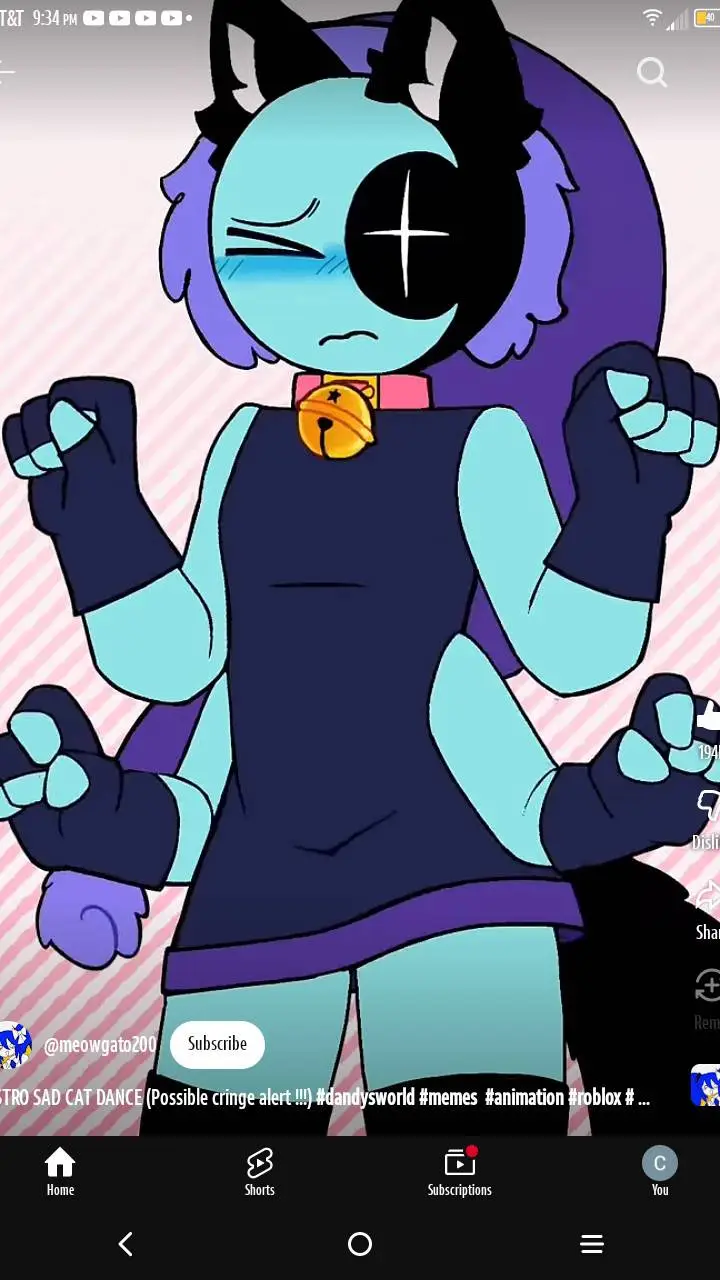 ai character: sad cat Astro danc background