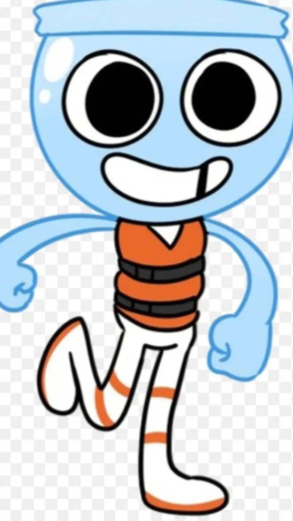 ai character: Giant Finn🩵🧡 background