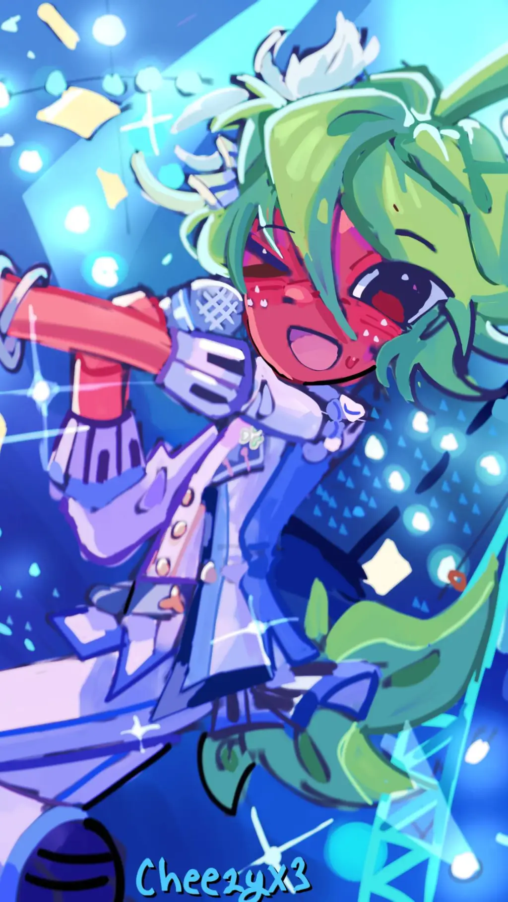 ai character: Rock star Sprout background