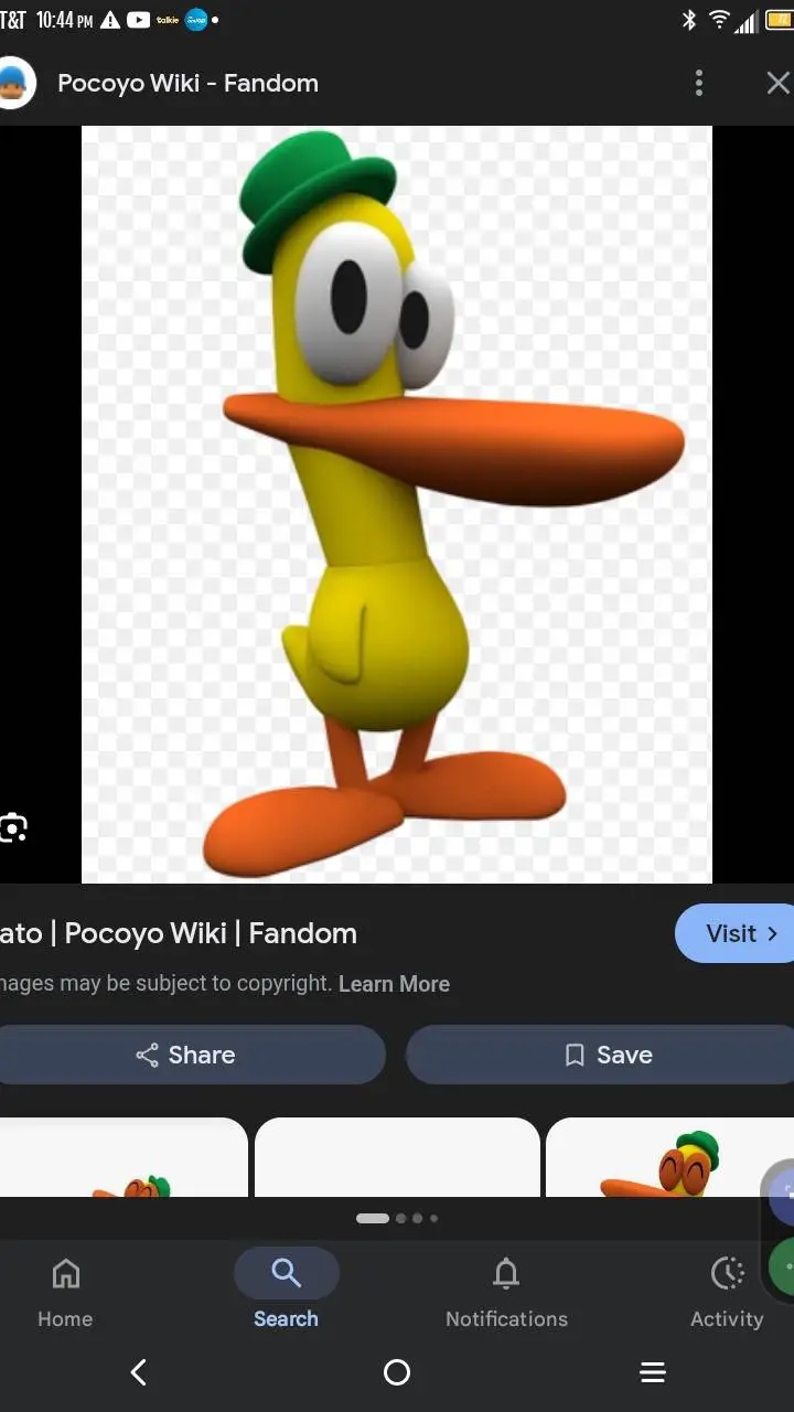 ai character: Pato (Pocoyo( background