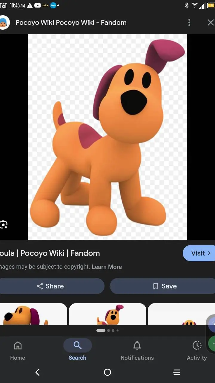 ai character: Loula (Pocoyos dog background