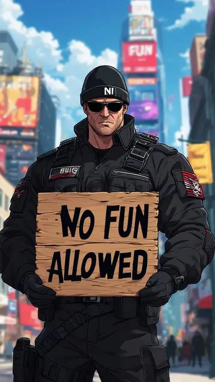 ai character: Fun police background