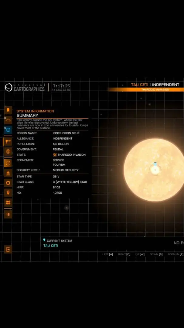 ai character: Tau Ceti background