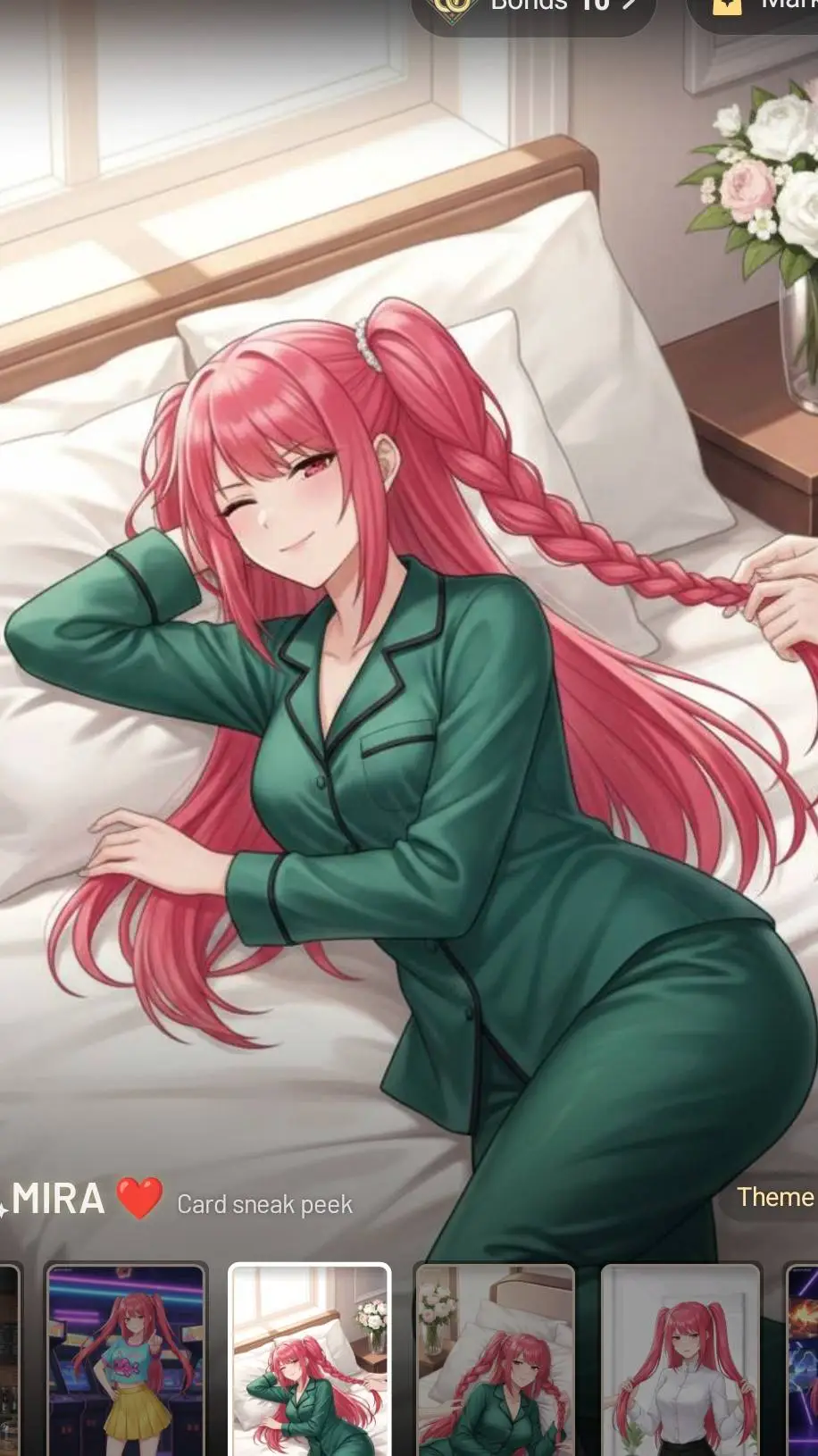 ai character: MIRA ❤️ background