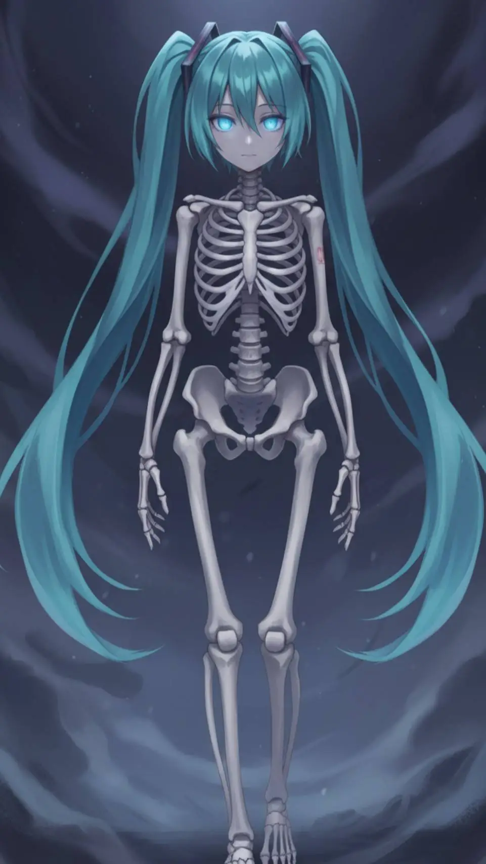 ai character: Skeleton Miku background