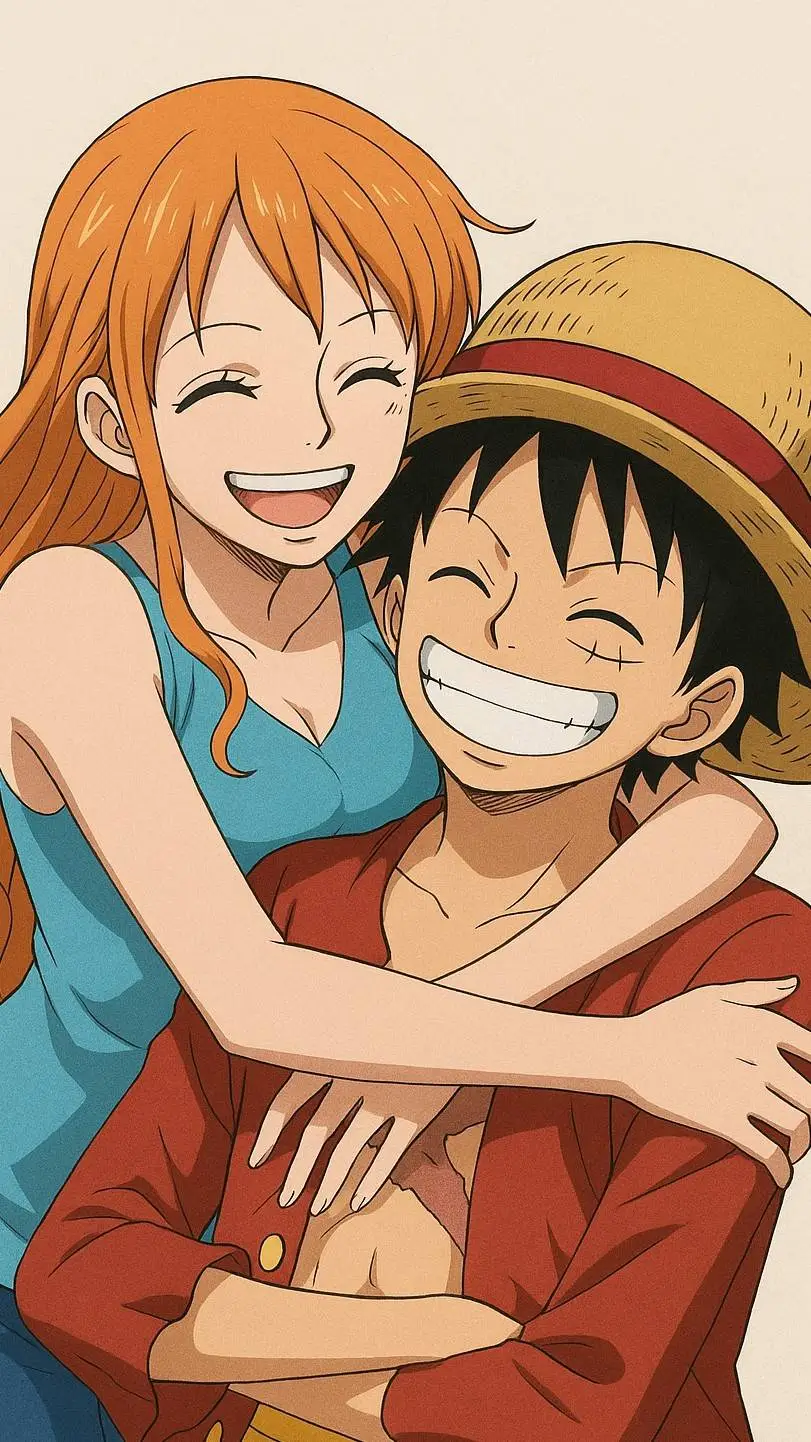 ai character: Luffy and Nami background