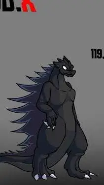 ai character: godzilla faker background