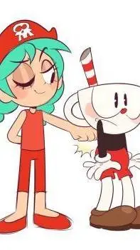 ai character: cuphead meets cora background